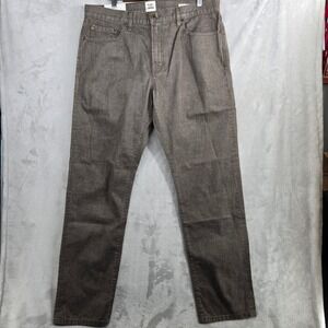 Flint and Tinder Mens Straight Fit Brown Denim Jeans 36x32 Made‎ in USA new